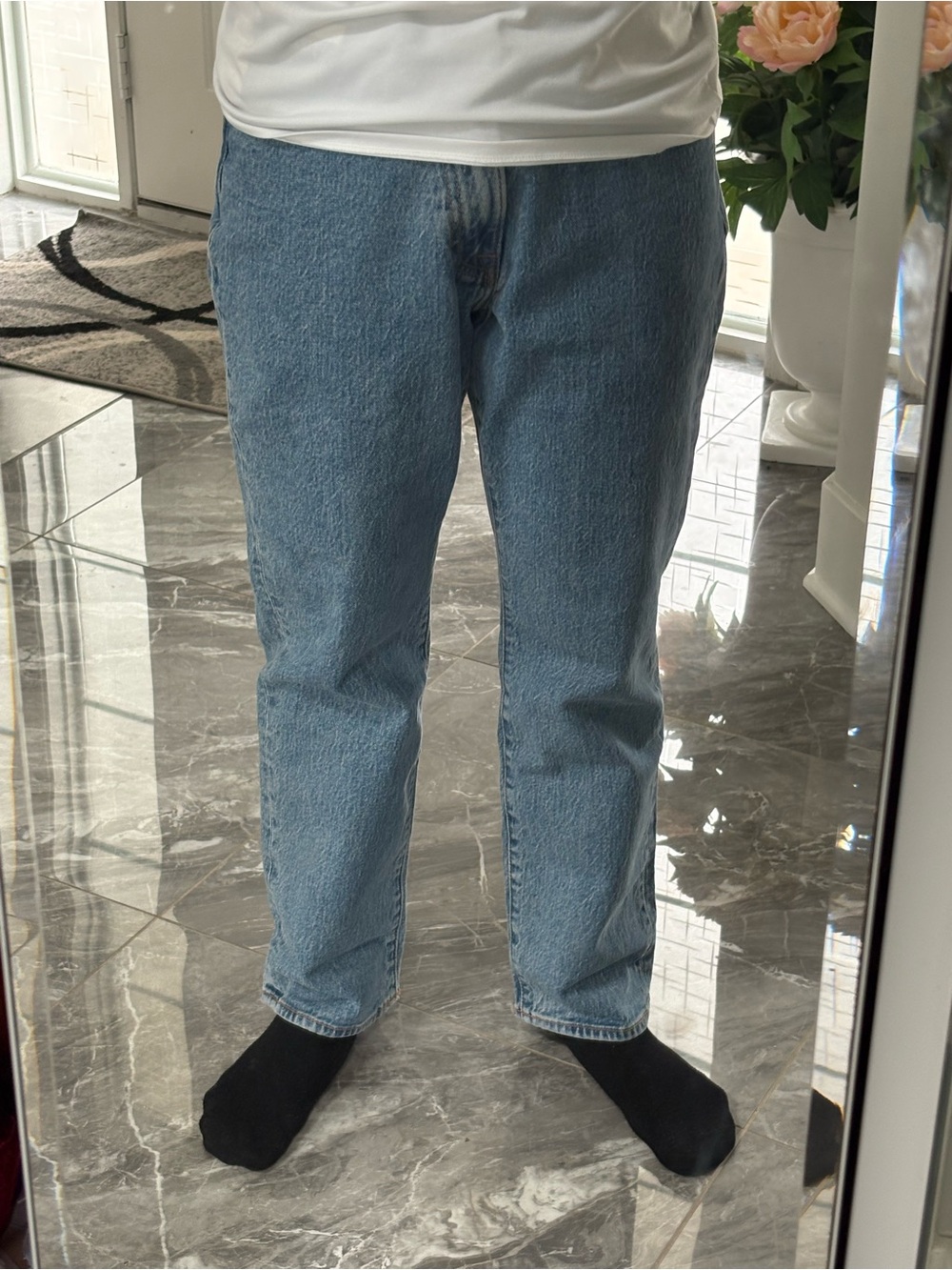 Abercrombie Mens Athletic Straight Blue Jeans 28x30